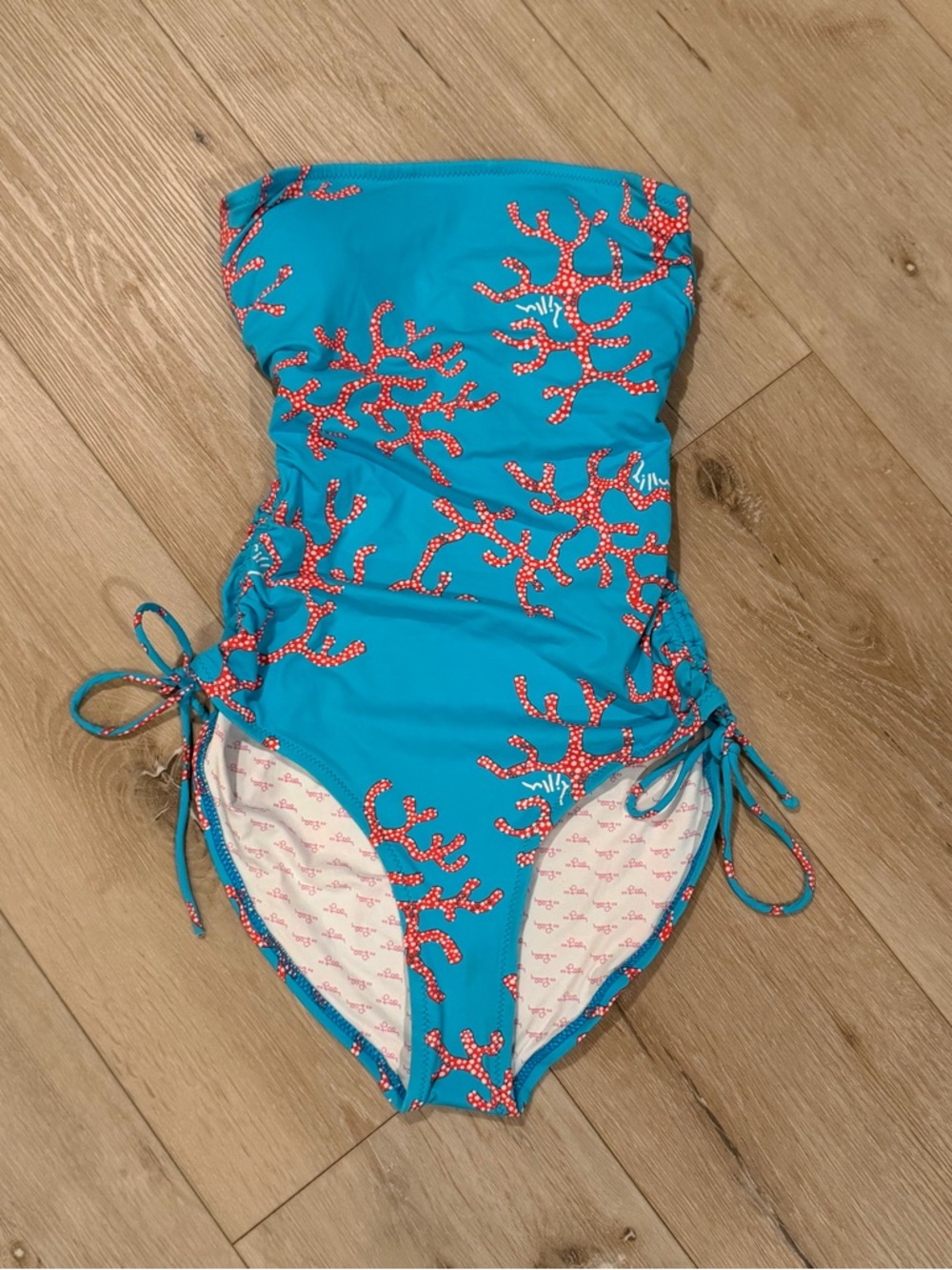 Lilly Pulitzer One-Piece Turquoise and Coral Swim Suit - Women's Size XS - EUC